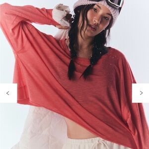 Free People Movement My Time Layer Top - Hibiscus Size Small